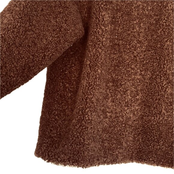 😊Rachel Zoe Teddy Sherpa Fleece Zip Jacket Women's Size M Chocolate Brown NEW - Picture 6 of 13